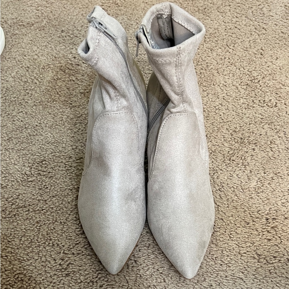 Express Light Gray Ankle Booties